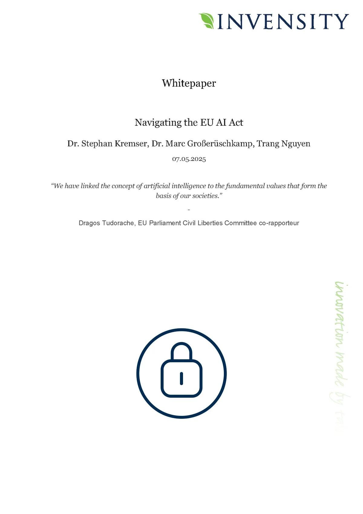Download Navigating the EU AI Act Whitepaper