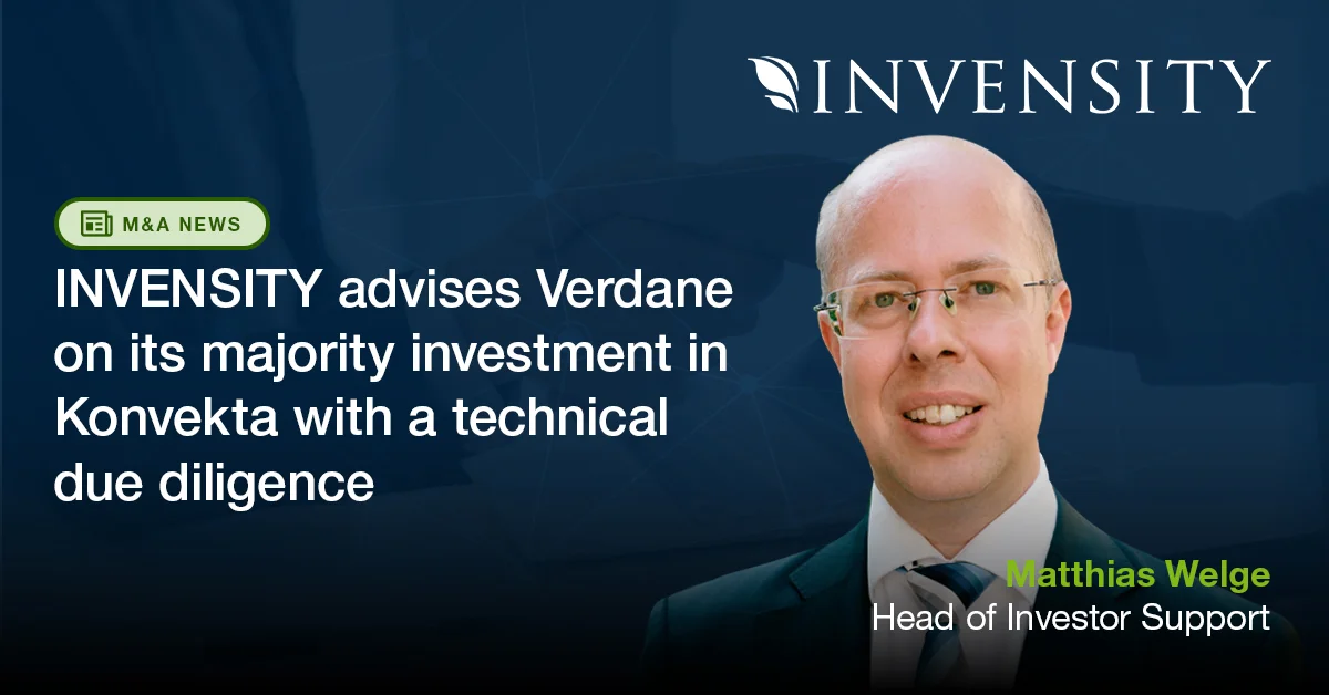 INVENSITY advises Verdane on its majority investment in Konvekta with a technical due diligence Article thumbnail about an M&A transaction